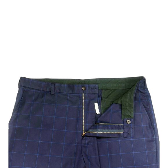 Brooks Brothers Clark Navy Windowpane Flat Advantage Chino - Picture 4 of 11